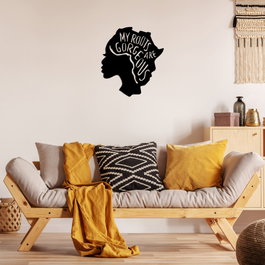Wallity My Roots Are Gorgeous - 444 Escultura de Pared de Metal Negro